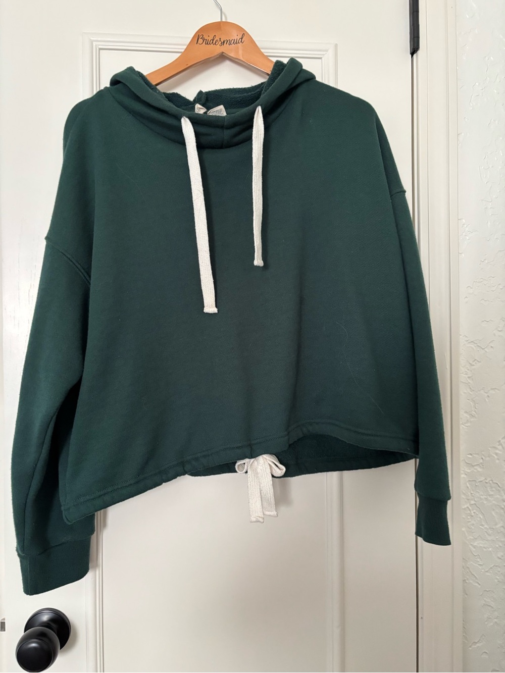 Green Cropped Hoodie